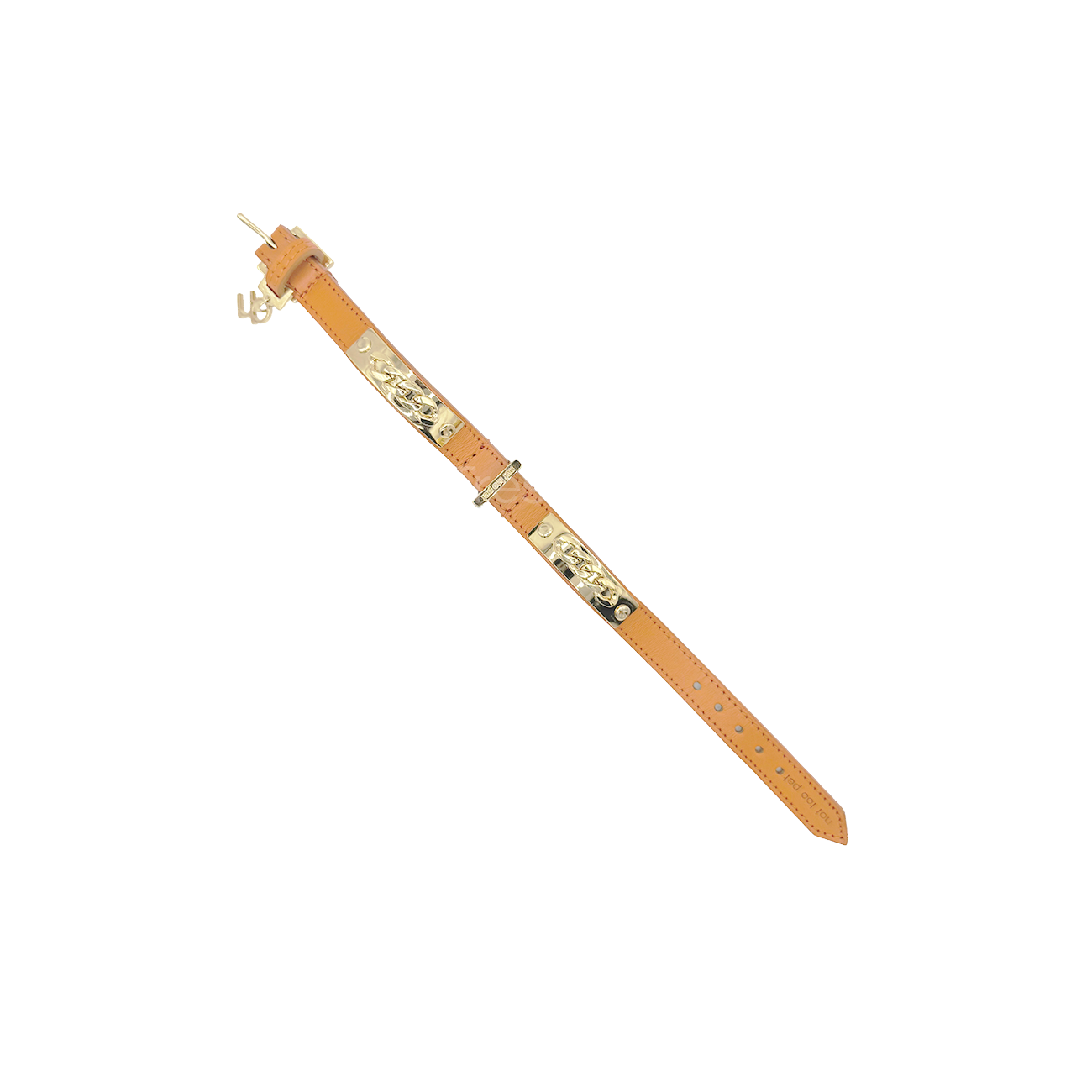 Collier orange et médaillon dorée - Les Trésors Pets