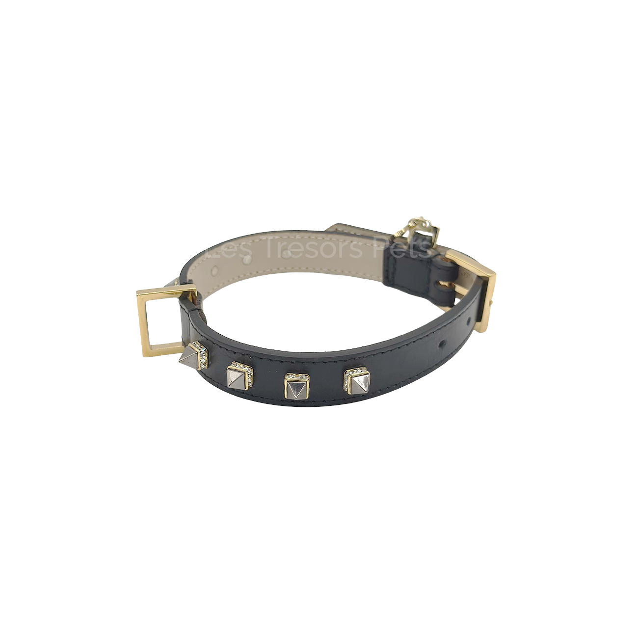 Collier Clouté – Dark Chrome - Les Trésors Pets