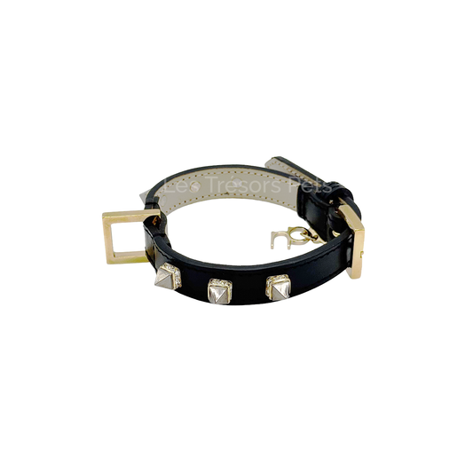 Collier Clouté – Dark Chrome - Les Trésors Pets