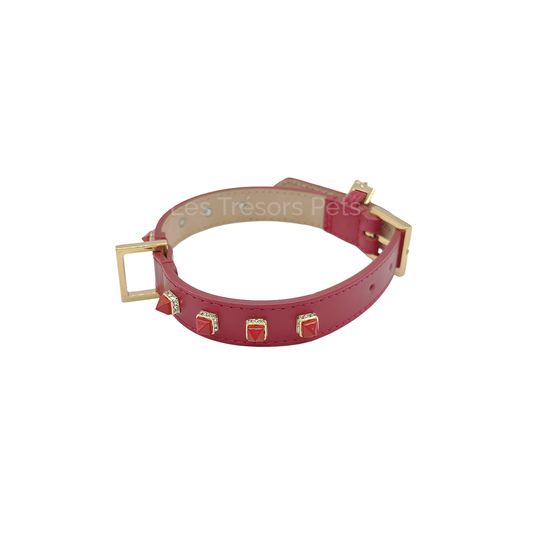 Collier à clous pyramidaux - Les Trésors Pets