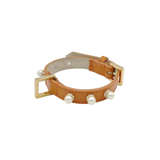 Collier orange à perle - Les Trésors Pets