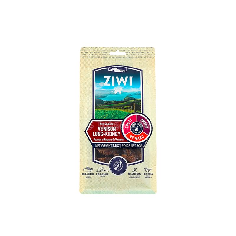 Ziwipeak Friandises pour chiens Poumon et rein de cerf 60 gr. - Les Trésors Pets