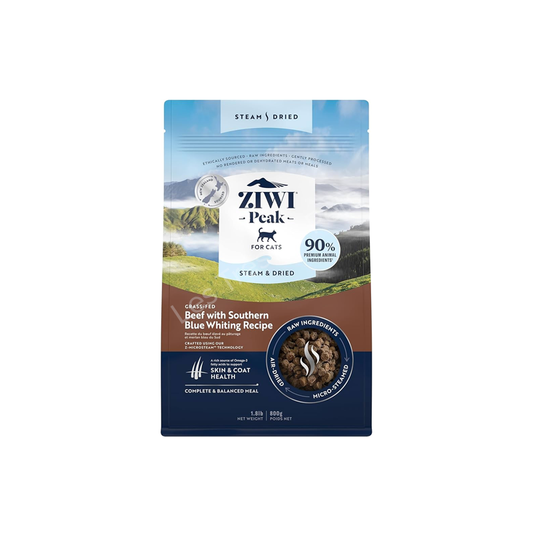 Steam & Dried nourriture pour chats Bœuf 800 gr. - Les Trésors Pets